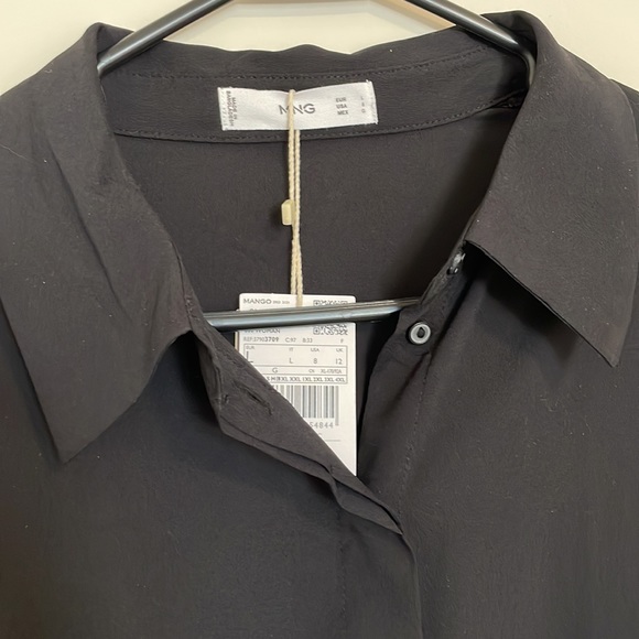 NWT MANGO long sleeve black button up shirt - Picture 3 of 5